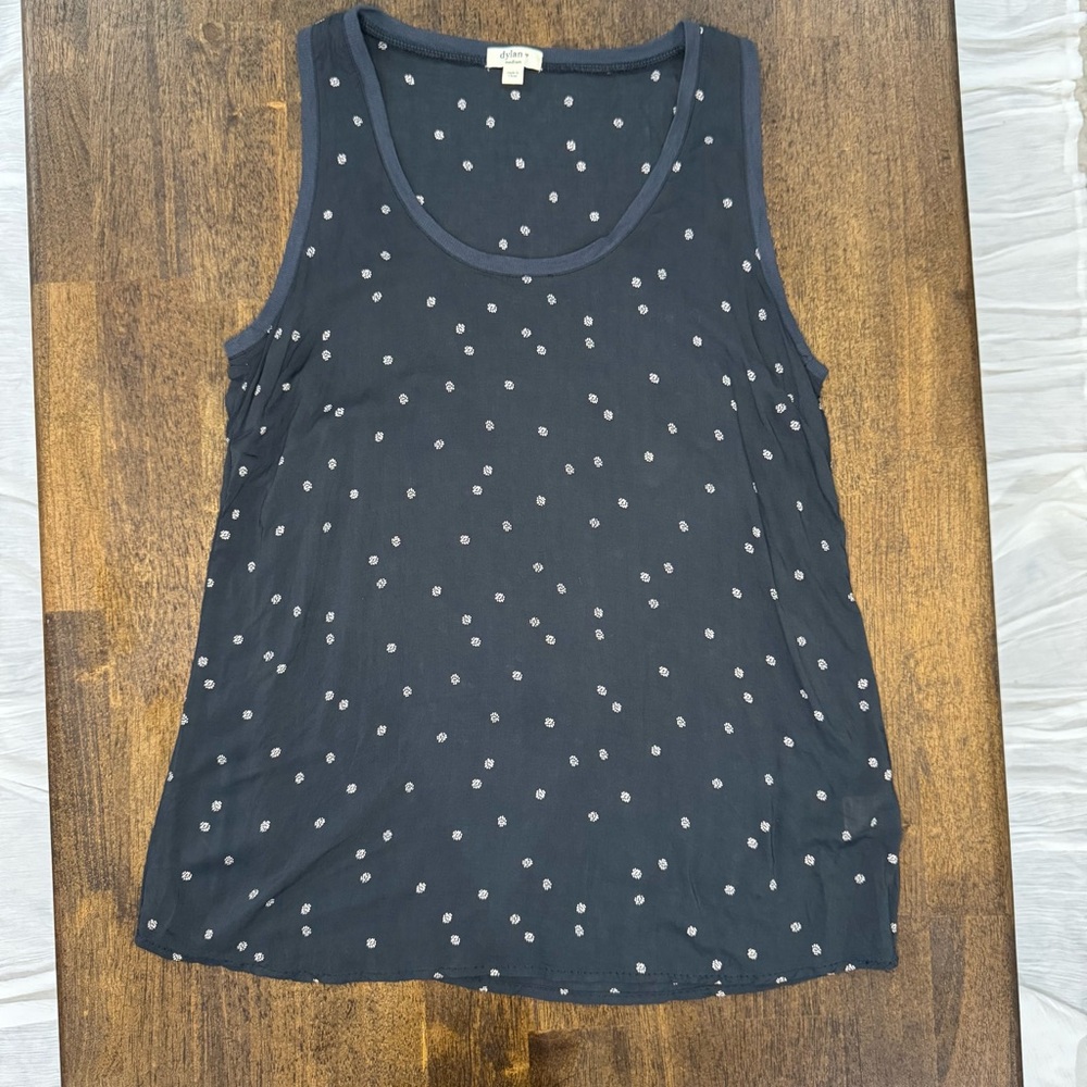 Dylan Navy Blue Polka Dot Tank Top Sleeveless